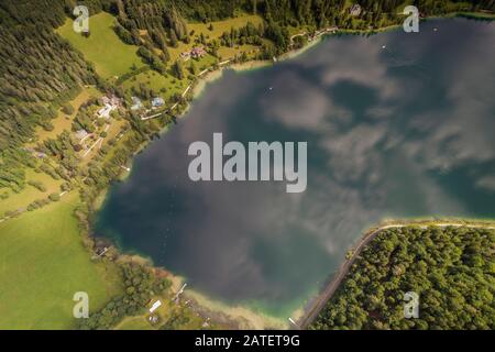 Vue Aérienne D'Erlaufsee, Maria Zell, Autriche Banque D'Images