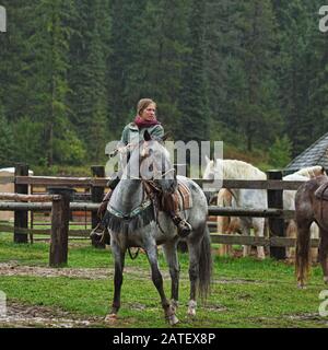 Équitation dans Montana, États-Unis Banque D'Images