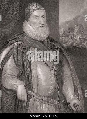 Charles Howard, premier comte de Nottingham, Howard d'Effingham, 1536-1624, homme d'État anglais et Seigneur Haut-amiral sous Elizabeth I et James I. Banque D'Images