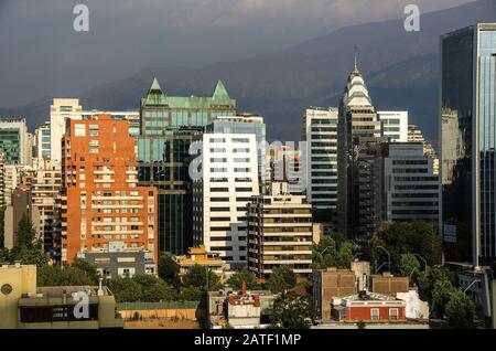 Santiago, CHILI 15 JANVIER 2016 - Centre Costanera - Santiago - Chili. Centre d'affaires de Santiago Banque D'Images