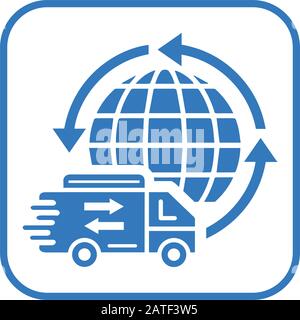 Livraison globale bien organisée et entièrement modifiable, livraison rapide, icône d'expédition mondiale pour n'importe quelle utilisation. Merci de l'utiliser. Illustration de Vecteur