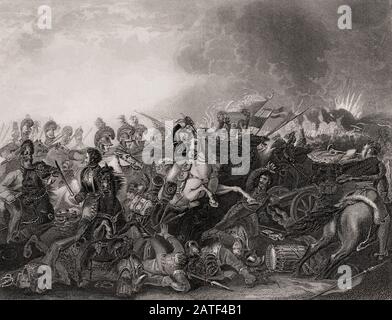 La Nuit De La Victoire À Waterloo, Bataille De Waterloo, 18 Juin 1815, Guerres Napoléoniennes Banque D'Images