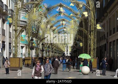 Calle Marqués De Larios, Malaga, Costa Del Sol, Espagne Banque D'Images