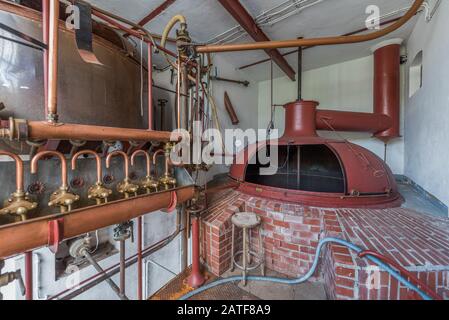 Préparez de la bière à Vorkamp Brewery, Hagen-Dahl, Allemagne Banque D'Images