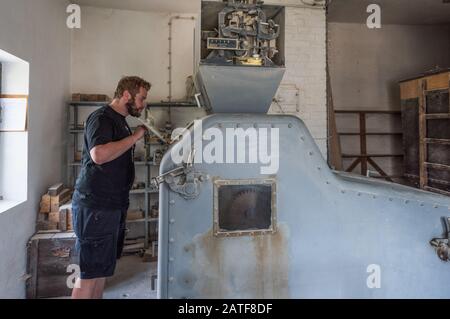 Préparez de la bière à Vorkamp Brewery, Hagen-Dahl, Allemagne Banque D'Images