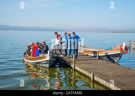 Excursion en bateau. Réserve Naturelle De La Albufera, Valence, Espagne. Banque D'Images