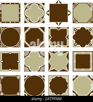 Collection De Cadres De Bordure Décoratifs Carrés. Idéal pour les étiquettes anciennes. Illustration de Vecteur