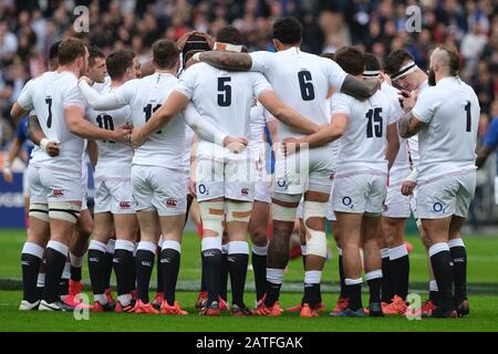 Saint Denis, Seine Saint Denis, France. 2 février 2020. L'équipe des trois Lions avant le match de rugby Guinness Six Nations entre la France et l'Angleterre au Stade de France - St Denis - France. La France A Remporté 24-17 Crédits : Pierre Stevenin/Zuma Wire/Alay Live News Banque D'Images