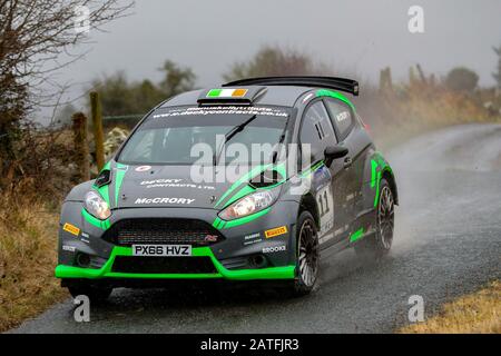 Galway, Galway, Irlande. 2 février 2020. Championnat irlandais de rallye tarmac, rallye international Galway; Declan McClory et Stephen O'Hanlon (Ford Fiesta WRC) revendiquent la 8ème place crédit global: Action plus Sports/Alay Live News Banque D'Images