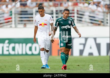 Braganca Paulista, Brésil. 02 février 2020. Dudu pendant un match entre Red Bull Bragantino x Palmeiras tenu au stade Nabi Abi Chedid, à Bragança Paulista, SP. Le match est valable pour le 4ème tour du championnat Paulista 2020. Crédit: Foto Arena Ltda/Alay Live News Banque D'Images