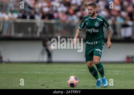 Braganca Paulista, Brésil. 02 février 2020. Zé Rafael dans le jeu. L'équipe Red Bull Bragantino accueille Palmeiras pour le championnat de football Paulista 2020. Le match a eu lieu au stade Nabi Abi Chedid, à Bragança Paulista. Dimanche 2 février 2020. Crédit: Foto Arena Ltda/Alay Live News Banque D'Images