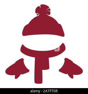 Écharpe hiver chaude et chapeau plat illustration vectorielle sur fond blanc Illustration de Vecteur