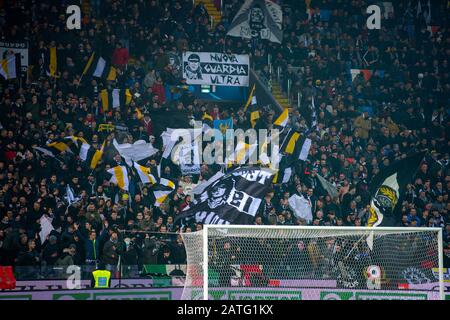 Udine, Italie. 02 février 2020. Fans de udinese calcio pendant Udinese Calcio vs FC Internazionale, italian Serie A match de football à Udine, Italie, 02 février 2020 crédit: Independent photo Agency/Alay Live News Banque D'Images