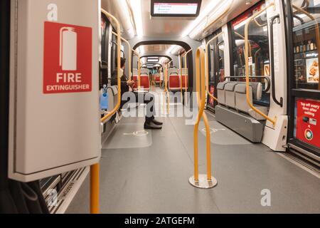 À L'Intérieur Du Tramway Sydeny Light Rail Banque D'Images