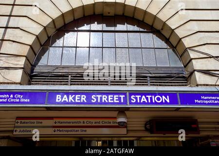 Métro, Baker Street, Londres, Angleterre. Banque D'Images