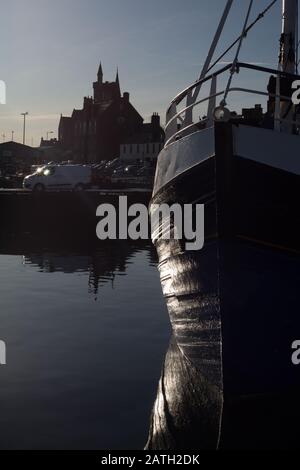 Scènes autour du port de Fraserburgh, à Fraserburgh, en Écosse, le 28 janvier 2020. Banque D'Images