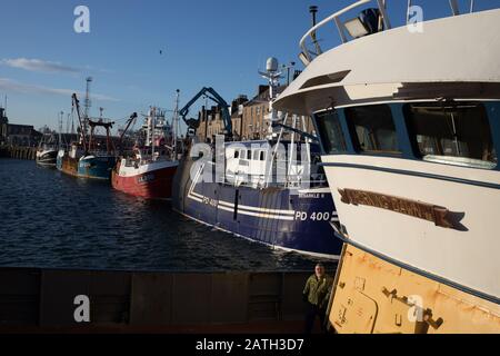 Scènes autour du port de Peterhead, à Peterhead, en Écosse, le 27 janvier 2020. Banque D'Images