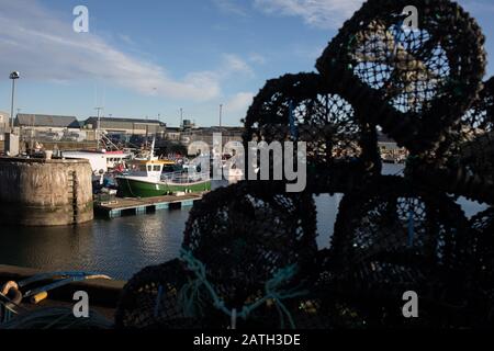 Scènes autour du port de Peterhead, à Peterhead, en Écosse, le 27 janvier 2020. Banque D'Images