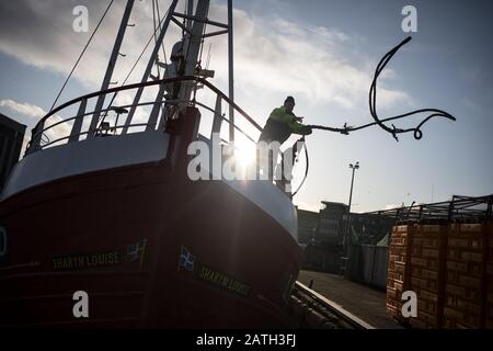 Scènes autour du port de Peterhead, à Peterhead, en Écosse, le 27 janvier 2020. Banque D'Images