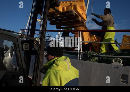 Scènes autour du port de Peterhead, à Peterhead, en Écosse, le 27 janvier 2020. Banque D'Images