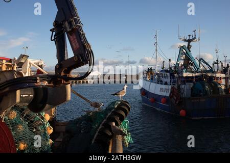 Scènes autour du port de Peterhead, à Peterhead, en Écosse, le 27 janvier 2020. Banque D'Images