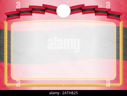 Fait frontière avec Trinité-et-Tobago drapeau national. Coup de pinceau. Les éléments de modèle pour votre certificat et diplôme. Orientation horizontale. Illustration de Vecteur