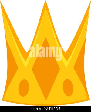 Couronne de conte de fées doré. Des fêtes médiévales. Illustration vectorielle de thème de conte de fées pour icône, timbre, étiquette, certificat, carte cadeau, invité Illustration de Vecteur