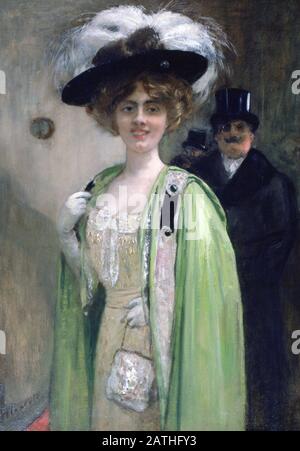 Henri Gervex Ecole française Un Couple Arrivant à un événement huile sur toile Collection privée Banque D'Images