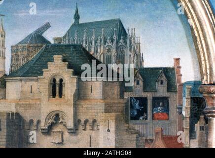 Sanctuaire St Ursula, Départ De Cologne, Détail, 1489. Le Reliquaire De St Ursula, Musée Memling, Sint-Janshospitaal, Bruges. Banque D'Images