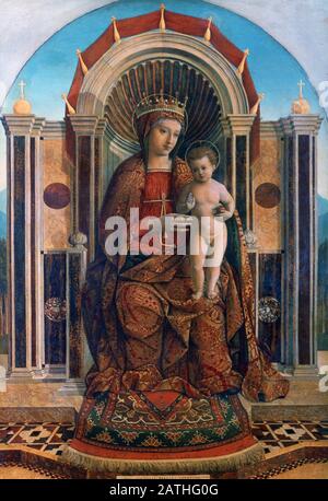 Giovanni Bellini école italienne la Vierge et l'enfant ont étronisé Environ 1475-1485 huile sur bois (121,9 x 82,6 cm) Londres, National Gallery Banque D'Images