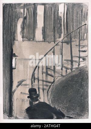 Illustration d'une série de 32 gravures d'Edgar Degas qui illustrent une courte histoire écrite par Ludovic Halevy 'la famille Cardinal'. Paris, 1939 Banque D'Images