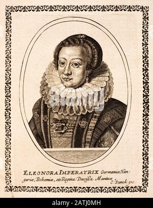 Portrait d'Eleonora Gonzaga (1598 – 1655), née Princesse de Mantoua comme membre de la Maison de Gonzaga et par mariage Sainte impératrice romaine, allemande Qu Banque D'Images
