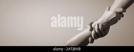 Prêter main-d'aide. Concept d'aide, de soutien et de solidarité. Banque D'Images