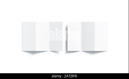 Maquette de livret blanc plié en z, recto et verso Banque D'Images
