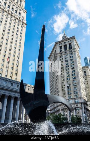 New York City, États-Unis - 2 août 2018 : monument appelé Triumph of the Human Spirit in Foley Square dans Lower Manhattan, New York City, États-Unis Banque D'Images