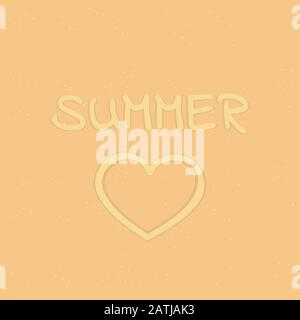 Lettre d'été et coeur dans le sable illustration vectorielle EPS10 Illustration de Vecteur