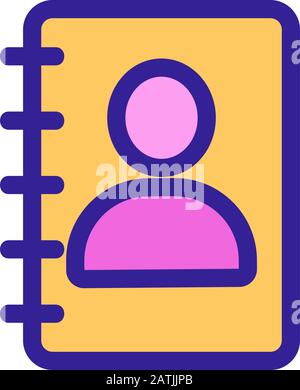Le bloc-notes de l'utilisateur vecteur icône. Illustration symbole contour isolé Illustration de Vecteur