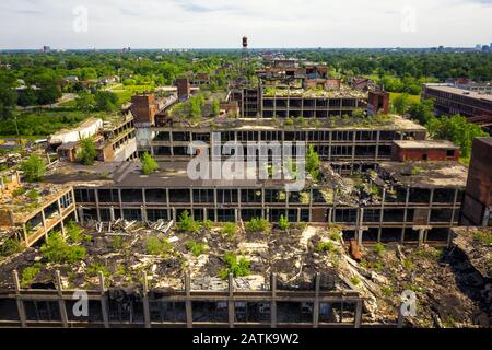 Usine Packard Automotive à l'est de Detroit, Michigan Banque D'Images