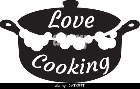 illustration vectorielle du logo du pot de cuisine. Le logo de la cuisine adore cuisiner. Illustration de Vecteur