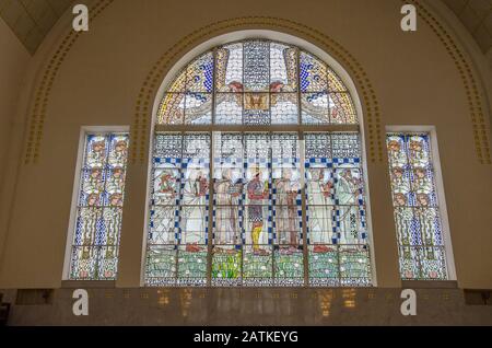 L'église Saint-Léopold, chef-d'œuvre architectural d'Otto Wagner, est la première église moderne d'Europe et un joyau de l'Art nouveau viennois. Banque D'Images