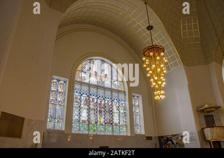 L'église Saint-Léopold, chef-d'œuvre architectural d'Otto Wagner, est la première église moderne d'Europe et un joyau de l'Art nouveau viennois. Banque D'Images