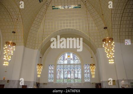 L'église Saint-Léopold, chef-d'œuvre architectural d'Otto Wagner, est la première église moderne d'Europe et un joyau de l'Art nouveau viennois. Banque D'Images