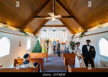 Henderson, 7 JANVIER : vue intérieure de la chapelle de mariage aux chandelles le 7 JANVIER 2020, à Henderson, Nevada Banque D'Images