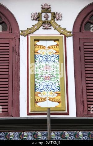 Architecture du patrimoine Peranakan originale à Melaka en Malaisie Banque D'Images