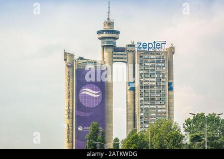 Belgrade, Serbie - 08 Août 2014. Tour Genex par Mihajlo Mitrovic Banque D'Images