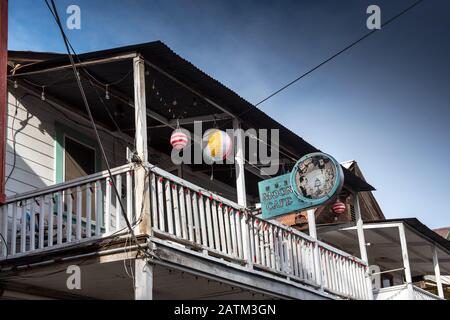 Walnut Grove, Californie, États-Unis, 12 janvier 2020 - Moon Cafe se connecter à Locke, vue de Main Street. Locke est une ancienne colonie de chinse dans le Sacrement Banque D'Images