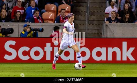 Houston, Texas, États-Unis. 3 février 2020. Les États-Unis avancent Megan Rapinoe (15) dans la seconde moitié pendant le match de qualification olympique des femmes du CONCACAF Group A contre le Costa Rica au stade BBVA à Houston, Texas. Maria Lysaker/Csm/Alay Live News Banque D'Images