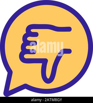 vecteur d'icône d'opinion négative. Illustration du symbole de contour isolé Illustration de Vecteur
