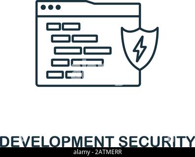 Icône de ligne sécurité de développement. Style de conception fin de la collection d'icônes de programmateur. Icône de sécurité de développement simple pour les infographies et les modèles Illustration de Vecteur