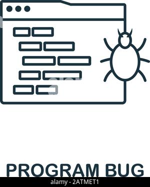 Icône de ligne de bug de programme. Style de conception fin de la collection d'icônes de programmateur. Icône de bug de programme simple pour les infographies et les modèles Illustration de Vecteur